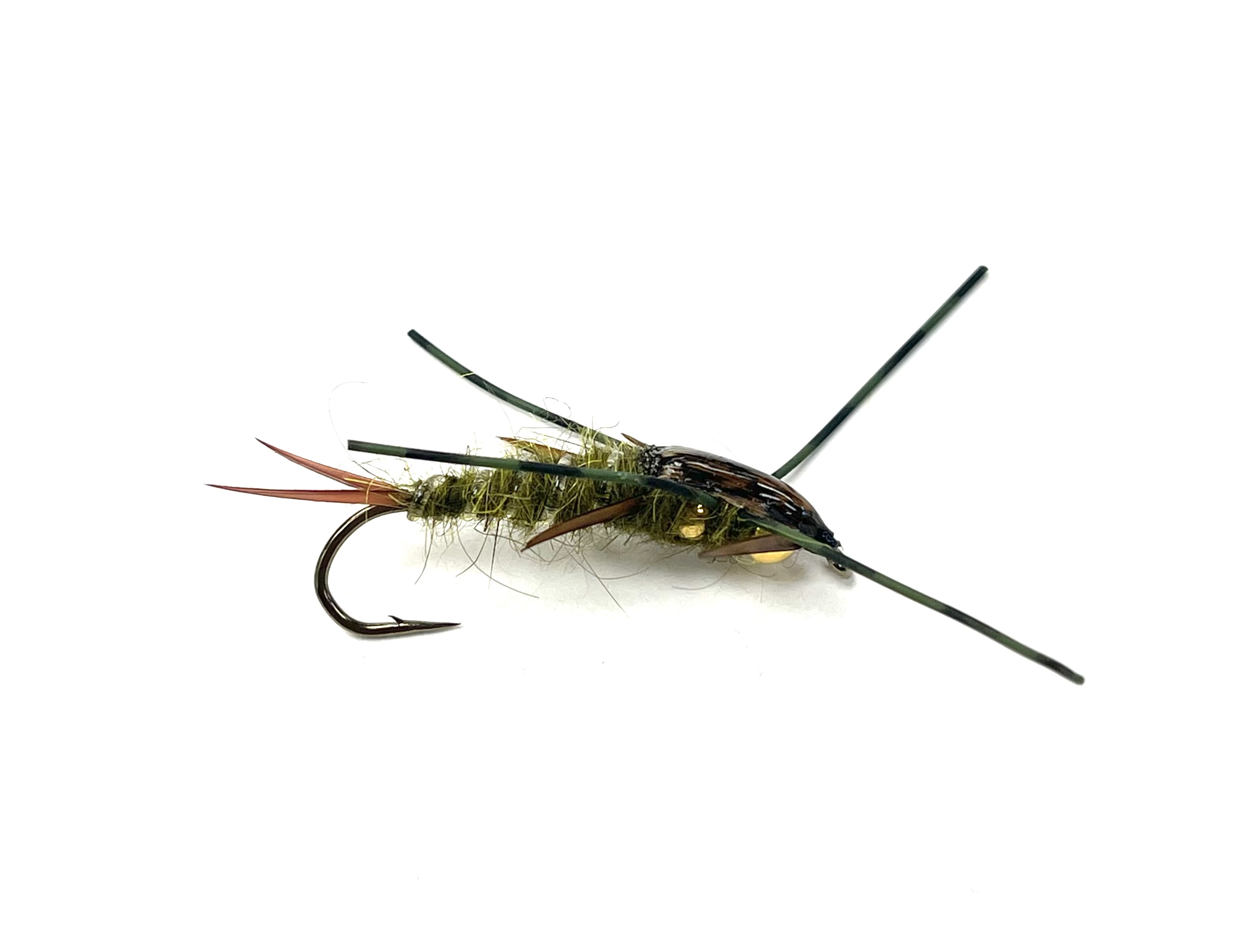 Black's Flies Speckled Double Bead Stone - Olive - Size 10